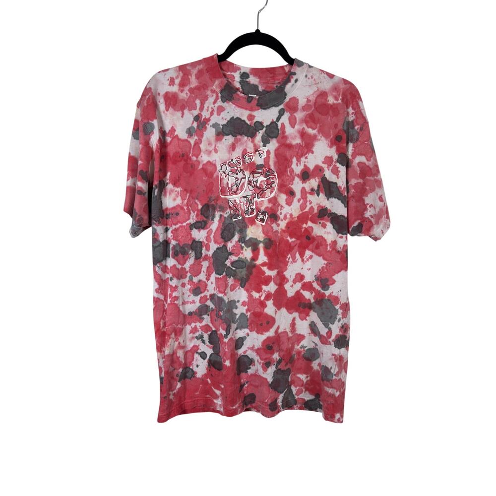 Nike Tie Dye T-Shirt Mens Small Red Mottled Graphic Short Sleeve Cotton